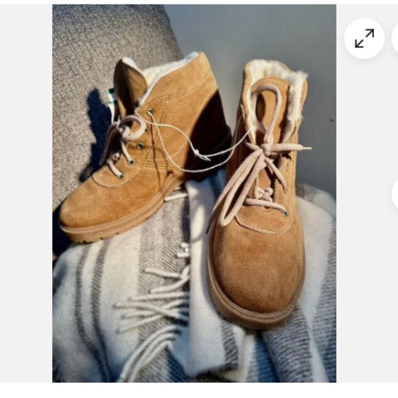 Vintage Explorers Leather Lug Sole Mens Tan Lace Up Suede Winter Chukka Boots 10 - Picture 3 of 12